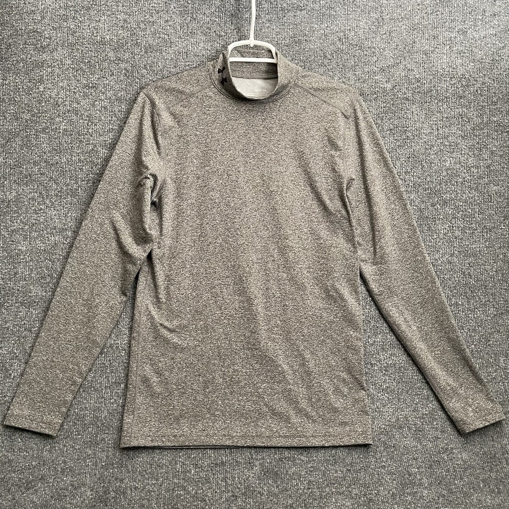 Under Armour ColdGear Shirt Mens Sz S Fitted Long Sleeve Mock Neck Gray